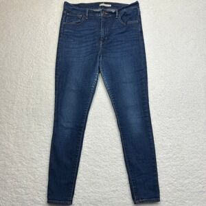 Levi's 720 Jeans Womens 32 (32/29) High Rise Super Skinny Dark Wash Blue Denim
